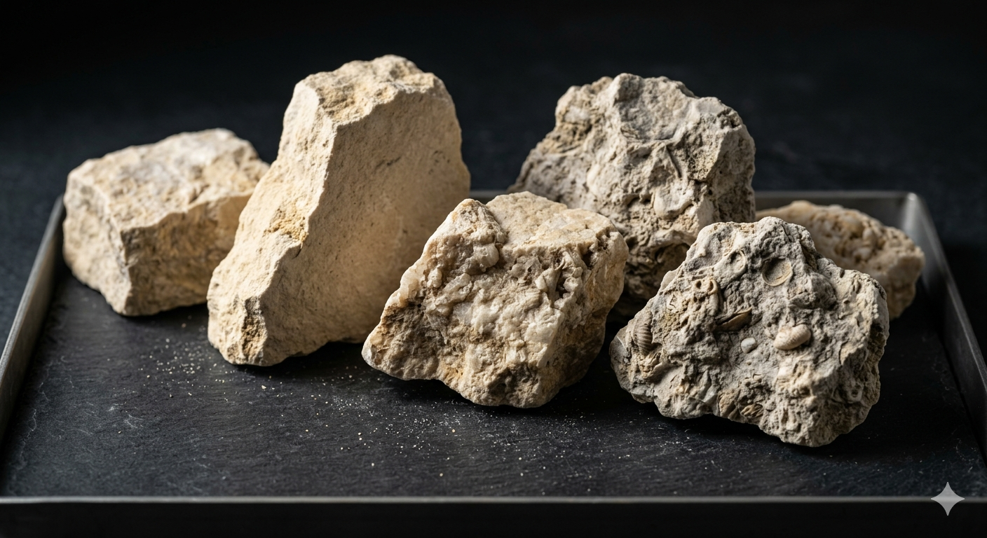 Egyptian Limestone — light-coloured rock chunks from the Eastern Desert